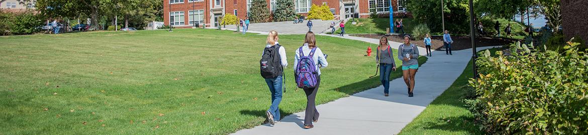 Penn State Mont Alto students walk across campus